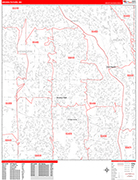 Brooklyn Park  Wall Map Red Line Style